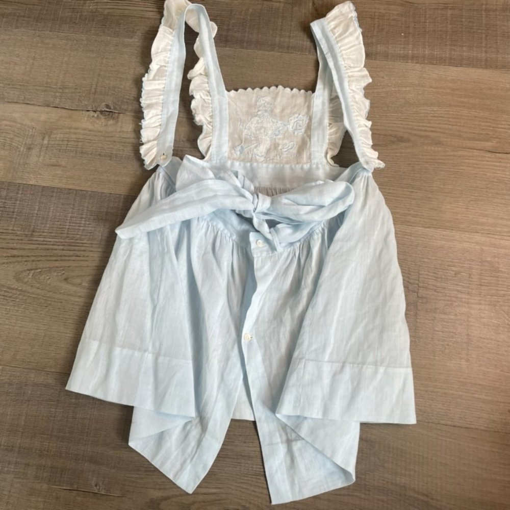 Vintage 40's 50's Handmade Blue Embroidered Baby Jumper - Picture 4 of 9